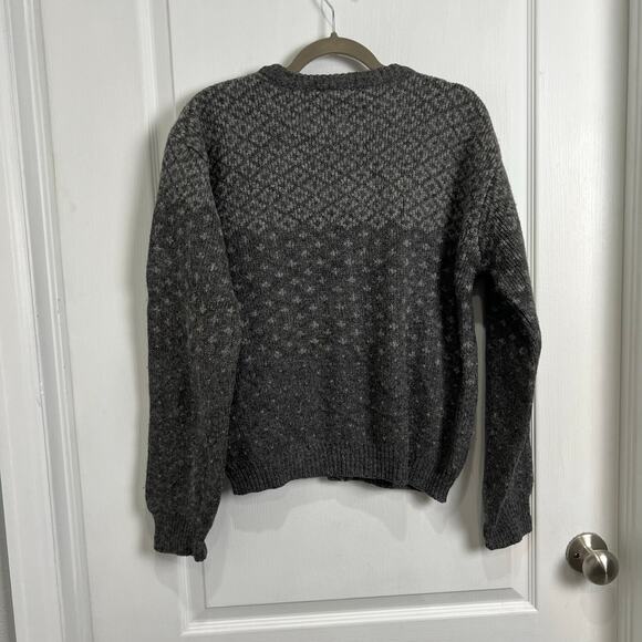 Columbia Shetland Wool Cardigan Sweater Patterned Gray Women's Size Medium - Picture 6 of 7